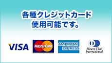 各種クレジットカード使用可能です